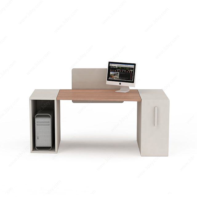 简约办公桌3D模型