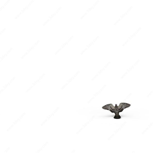 灰色飞行鸽子3D模型