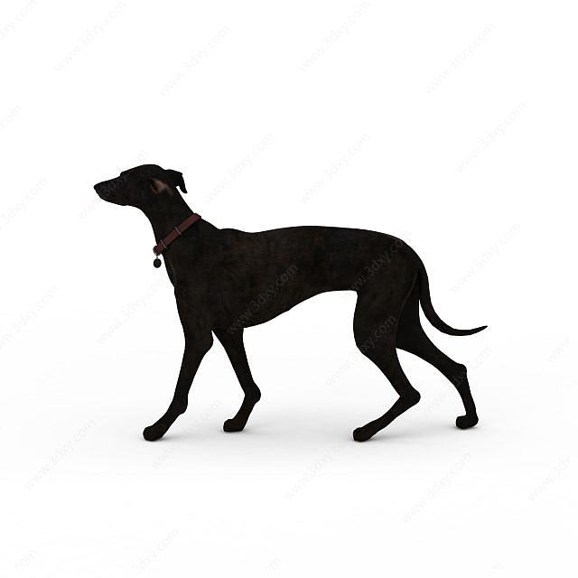 黑色大狗3D模型