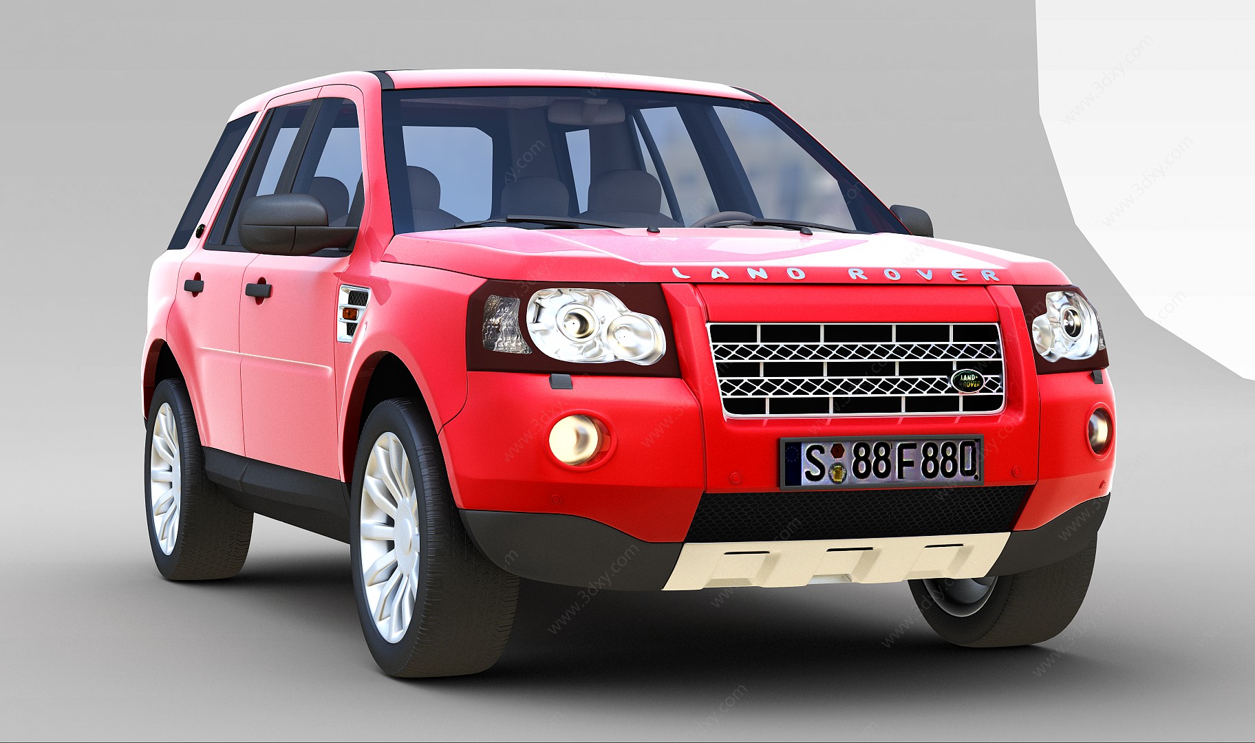 红色兰德路虎汽车3D模型