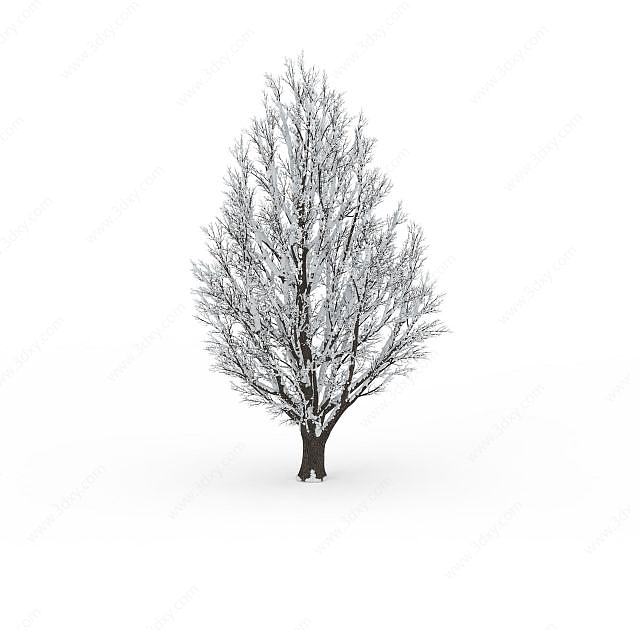 冬天落雪树3D模型