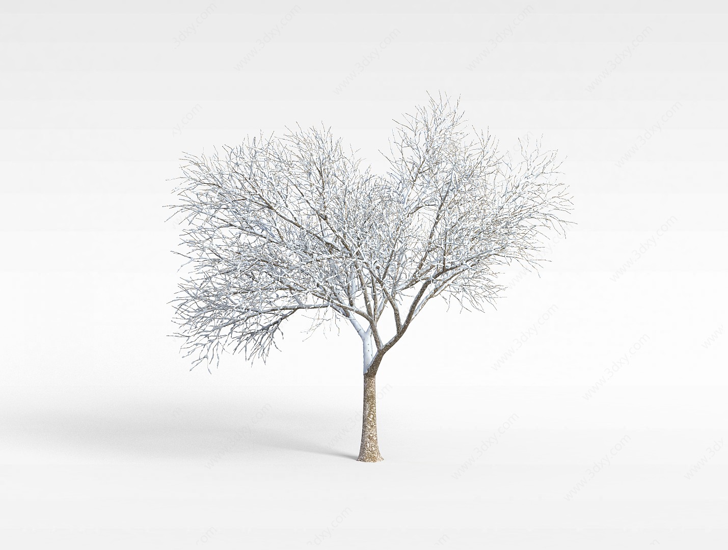 白色飘雪树木3D模型