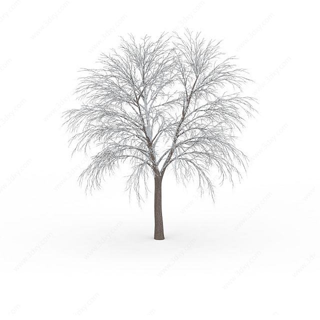 冬天挂雪树木3D模型
