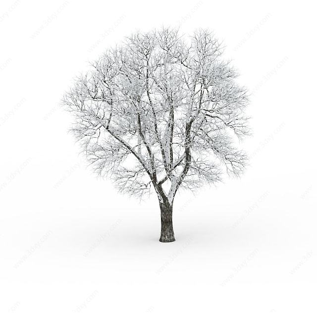 挂雪景观树3D模型