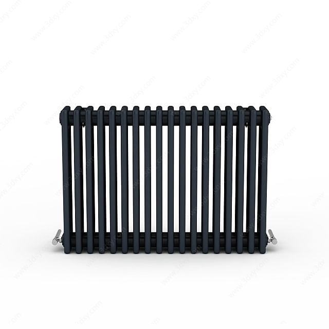 黑色钢制暖气片3D模型