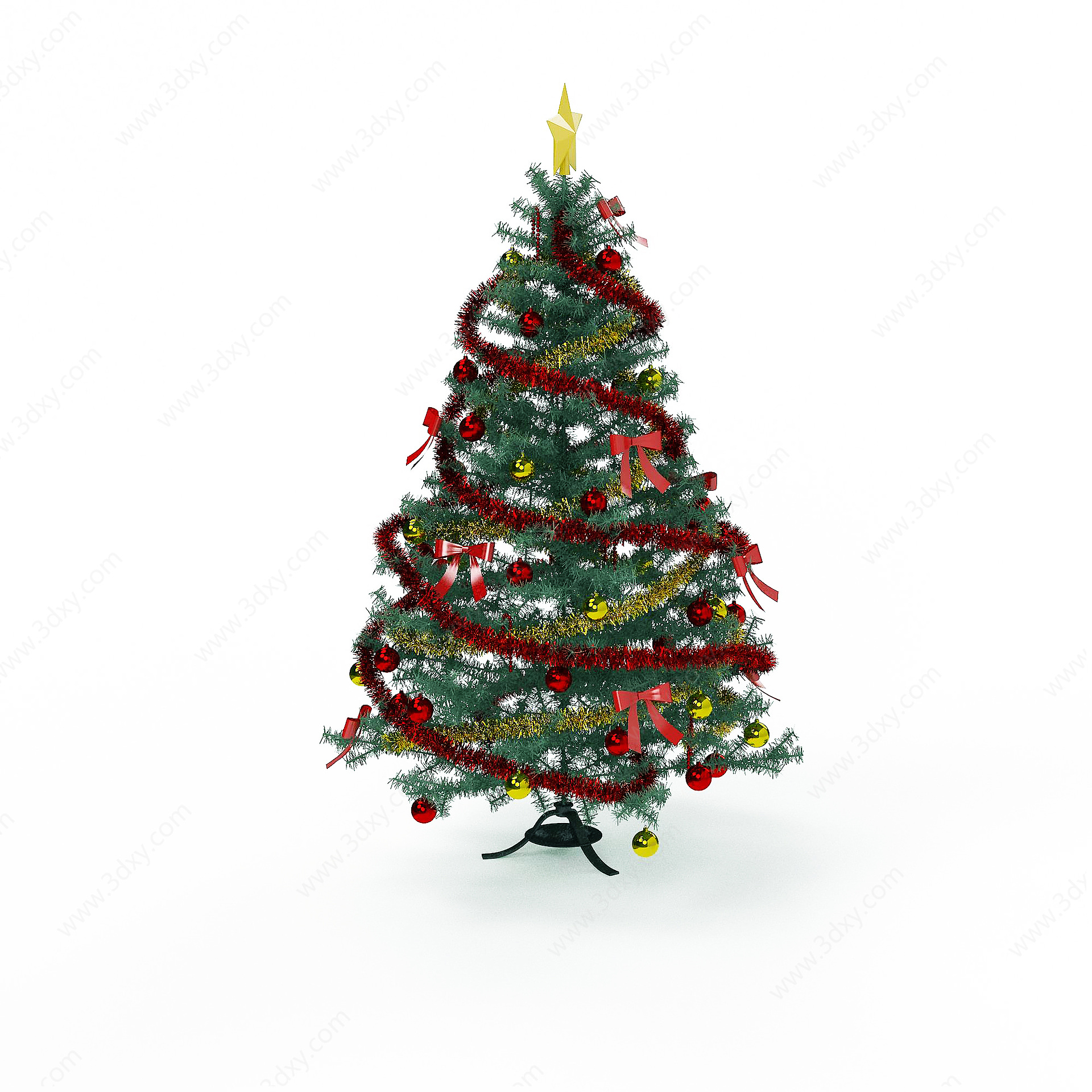 彩带圣诞树3D模型