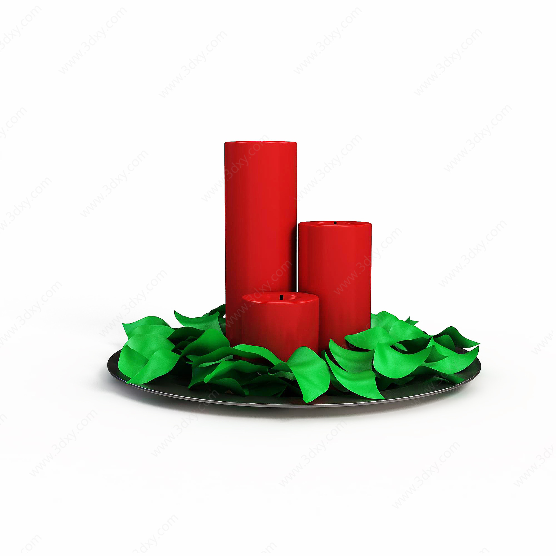 红色蜡烛3D模型