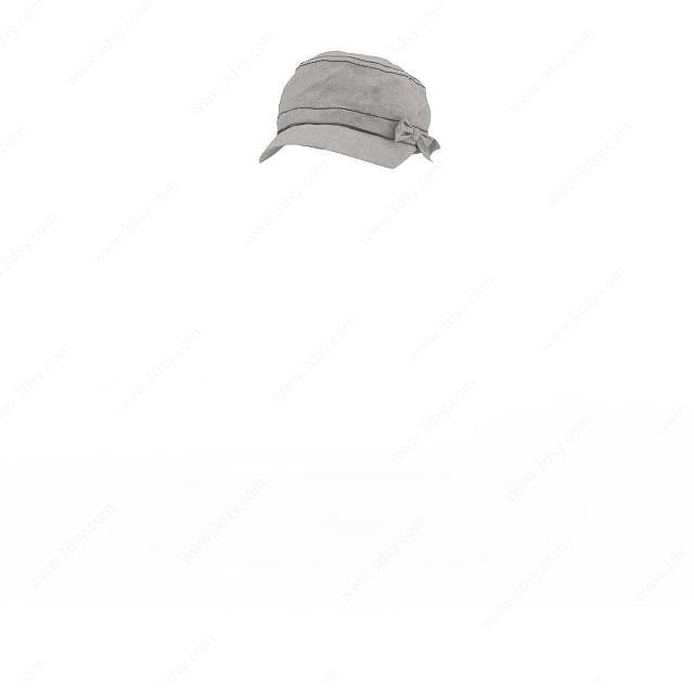 灰色布艺帽子3D模型