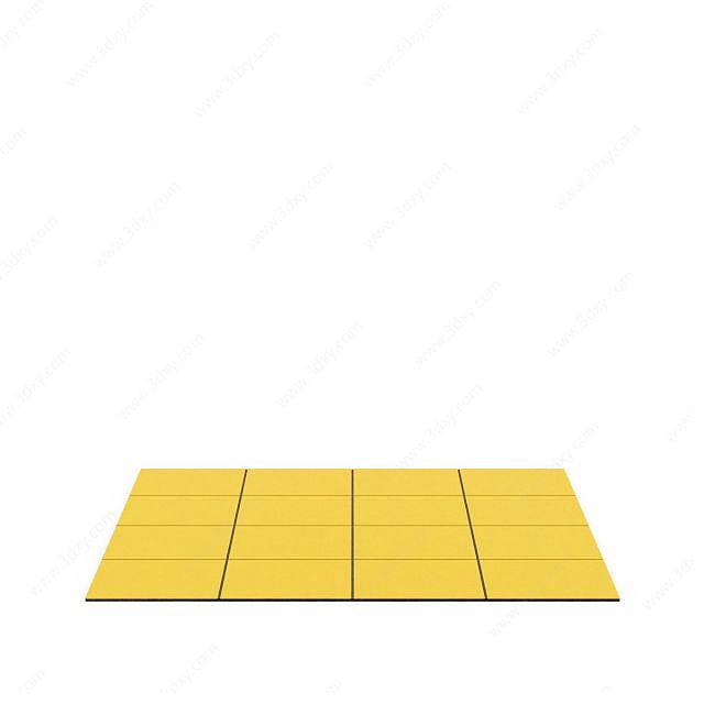 黄色方格地毯3D模型
