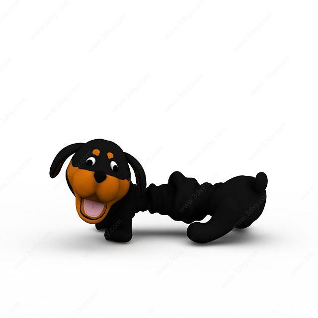 黑色小狗玩具3D模型