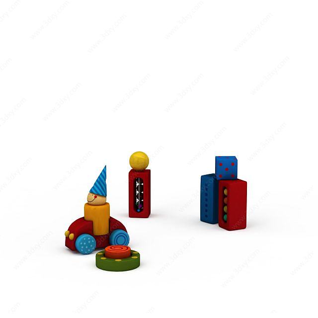 多彩积木玩具3D模型