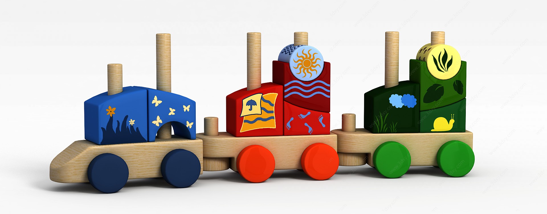 火车儿童玩具3D模型