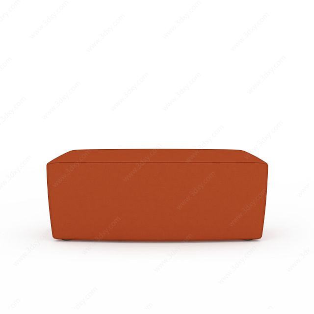橘色沙发凳3D模型