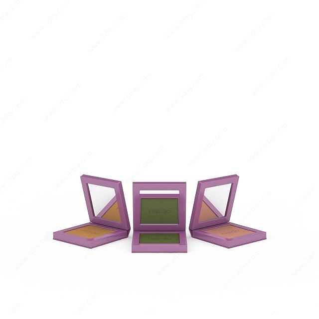 方形紫色眼影3D模型