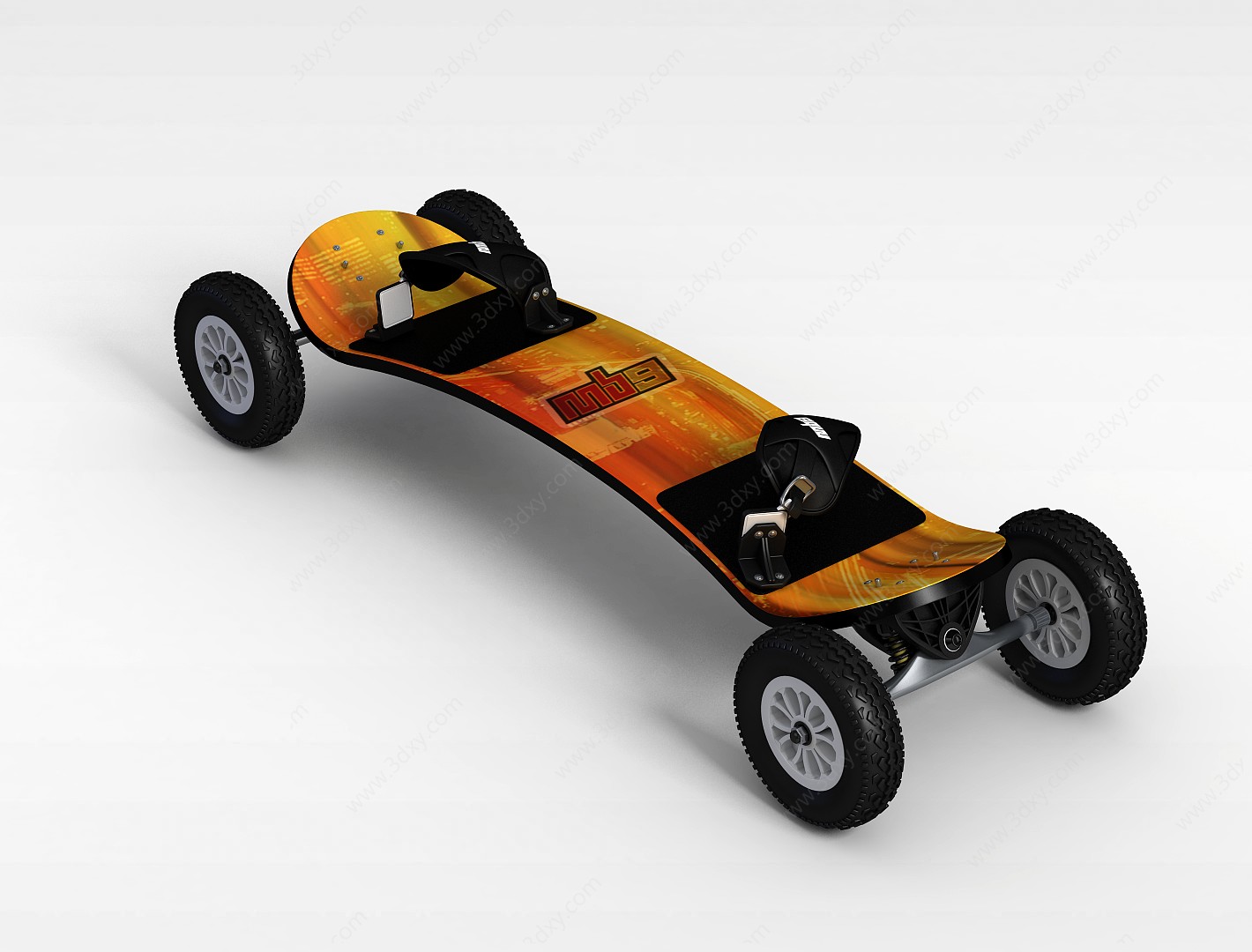 黄色滑板车3D模型