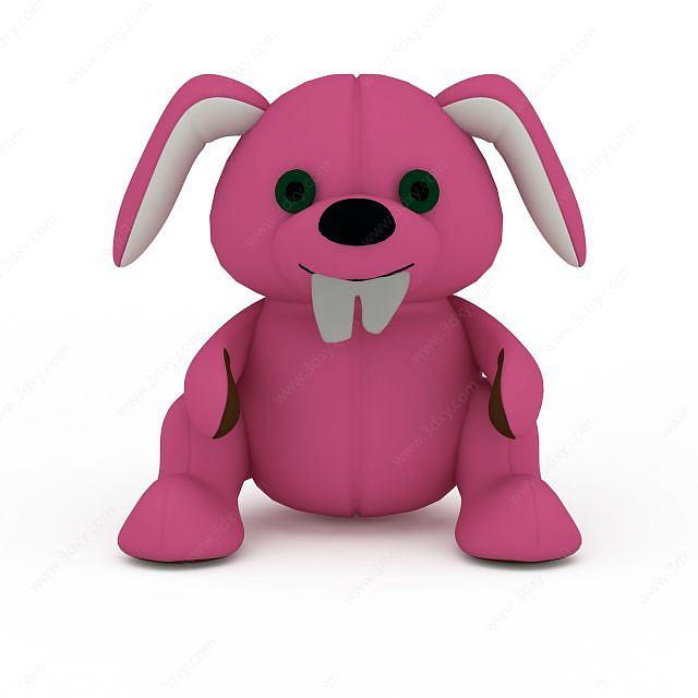 粉色狗玩具3D模型