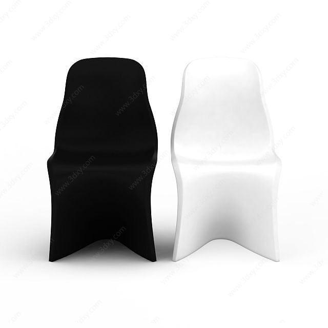 黑白单人座椅3D模型