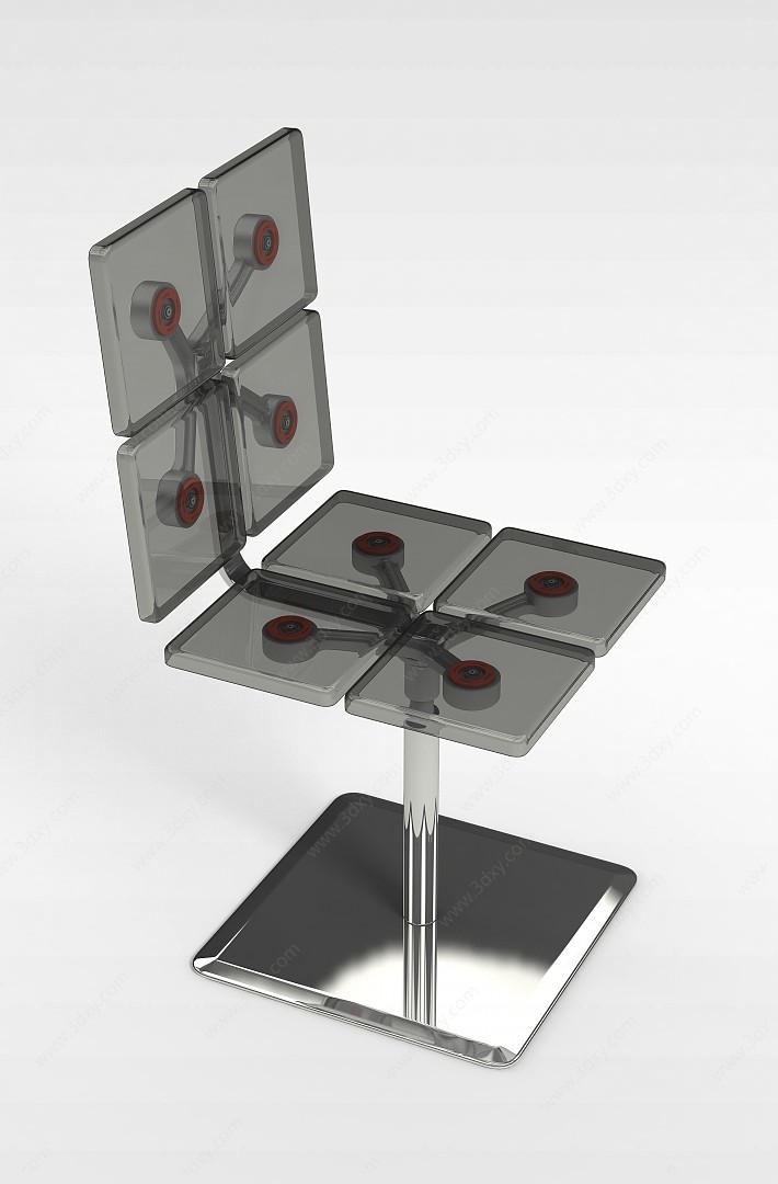 透明方格椅子3D模型