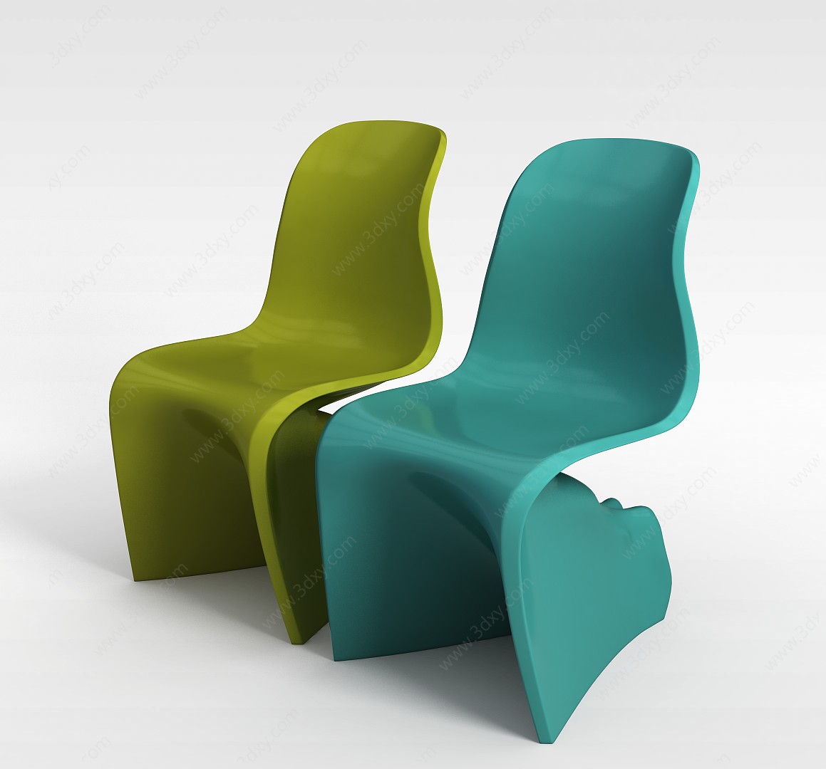 多彩单人创意椅3D模型
