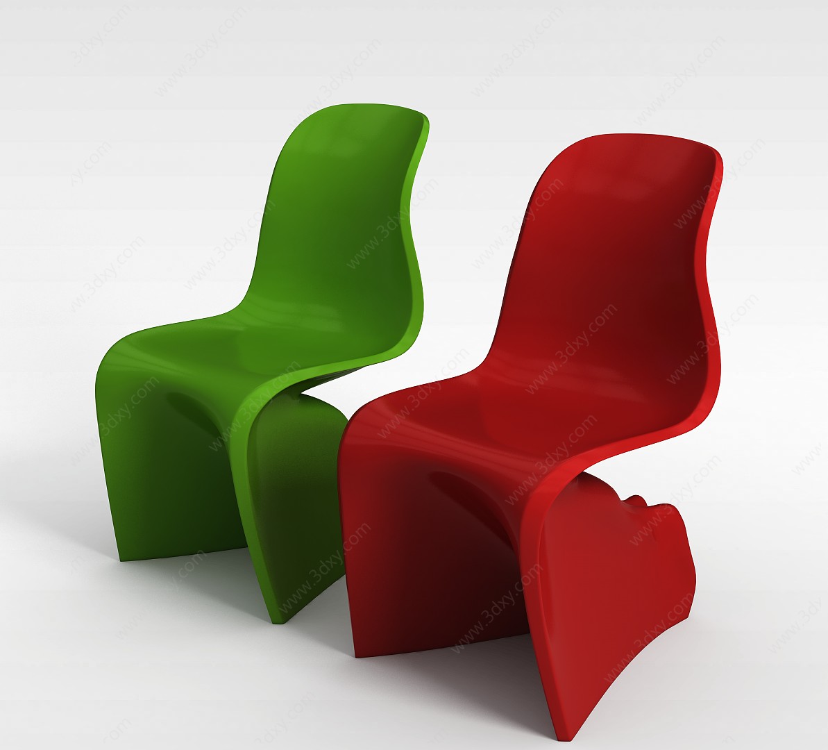 创意单人塑料椅3D模型