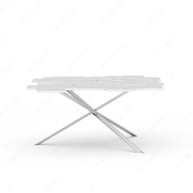 不规则白色桌子3D模型