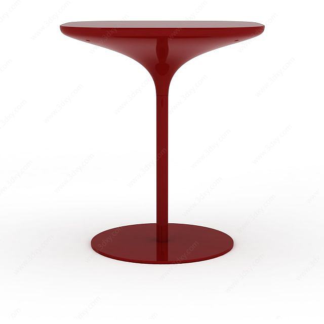 红色圆形凳子3D模型