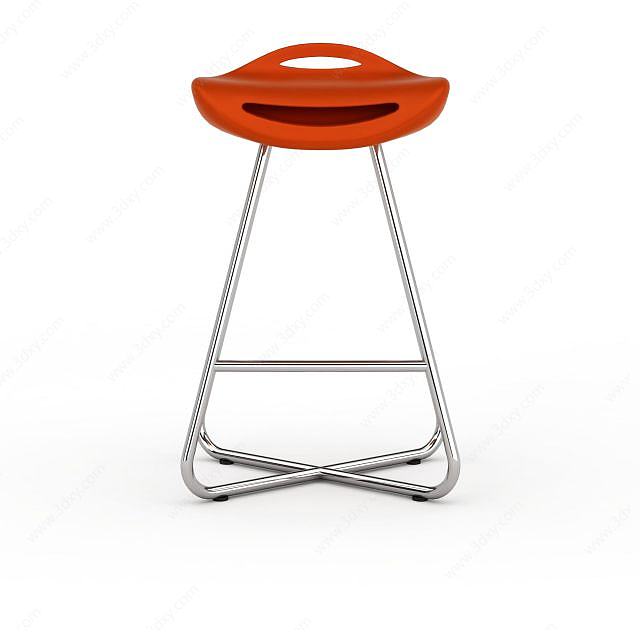 橘色高脚凳3D模型