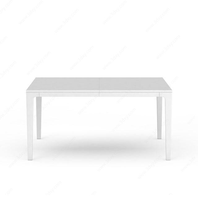 白色长形桌子3D模型