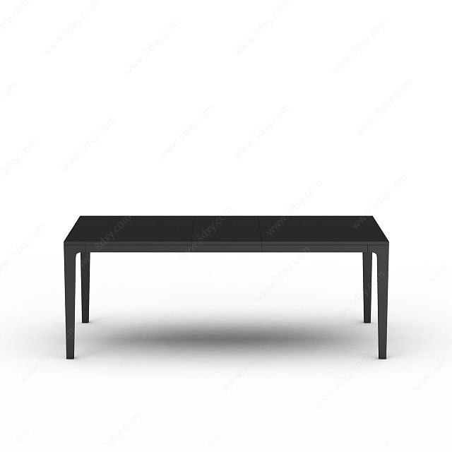 黑色木质桌子3D模型