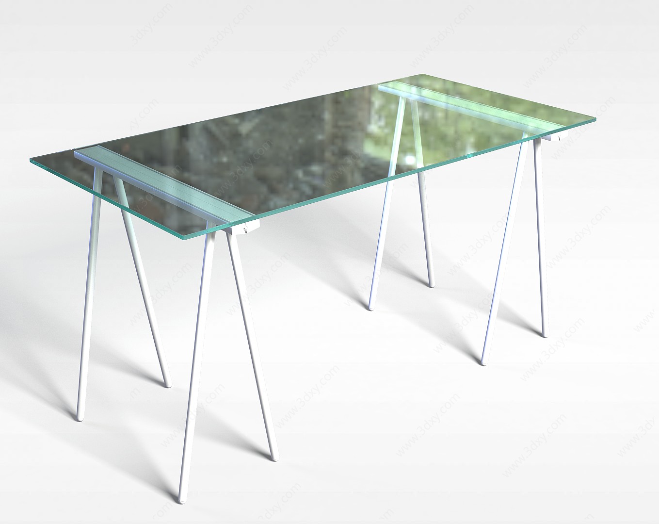 钢化玻璃桌子3D模型