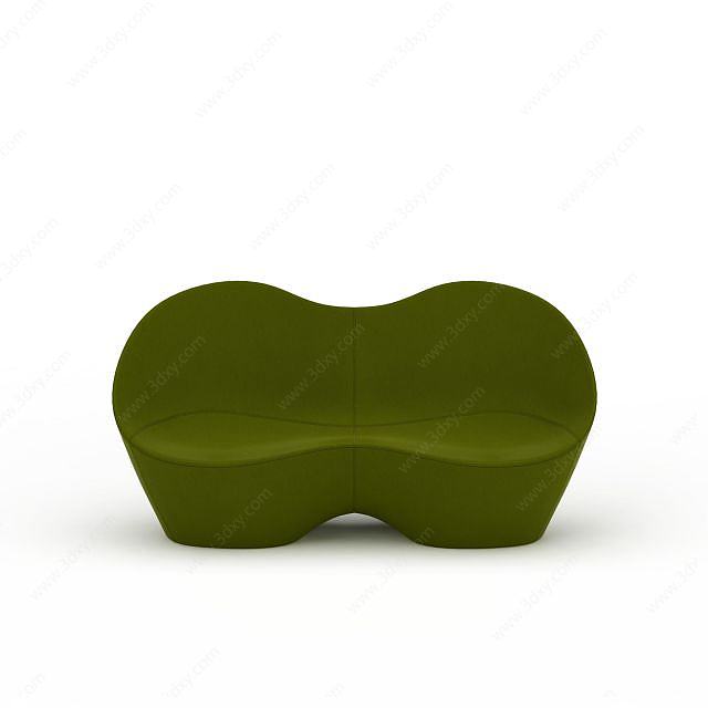 绿色双人沙发3D模型