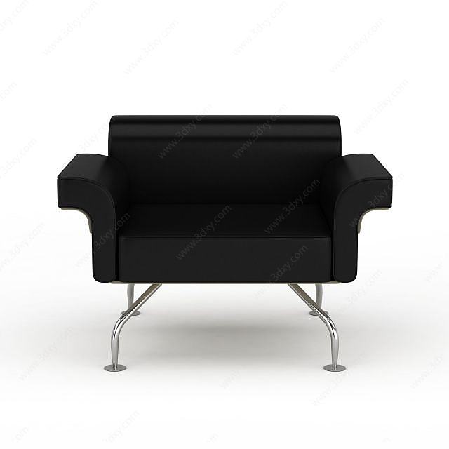 方形黑色沙发椅3D模型