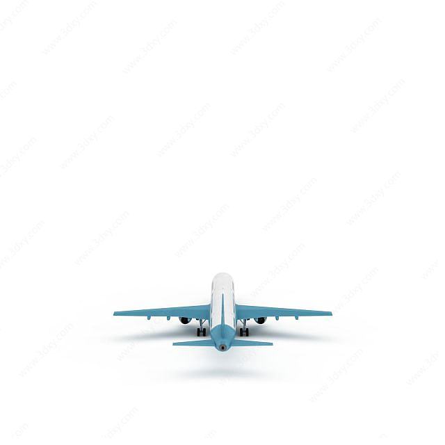 白色飞机3D模型