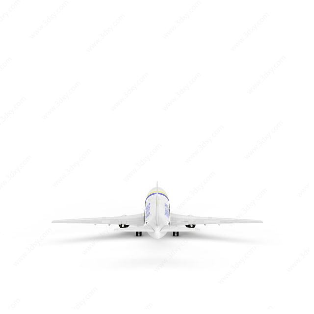 白色民用客机3D模型