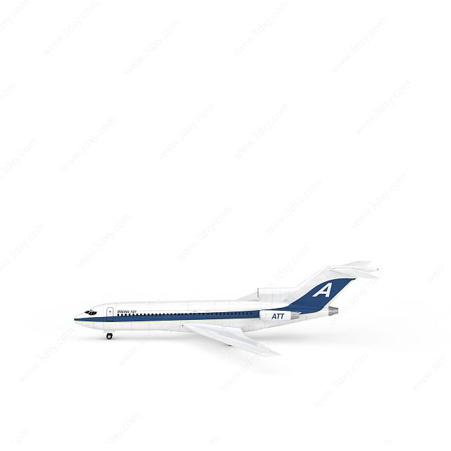 白色航空飞机3D模型