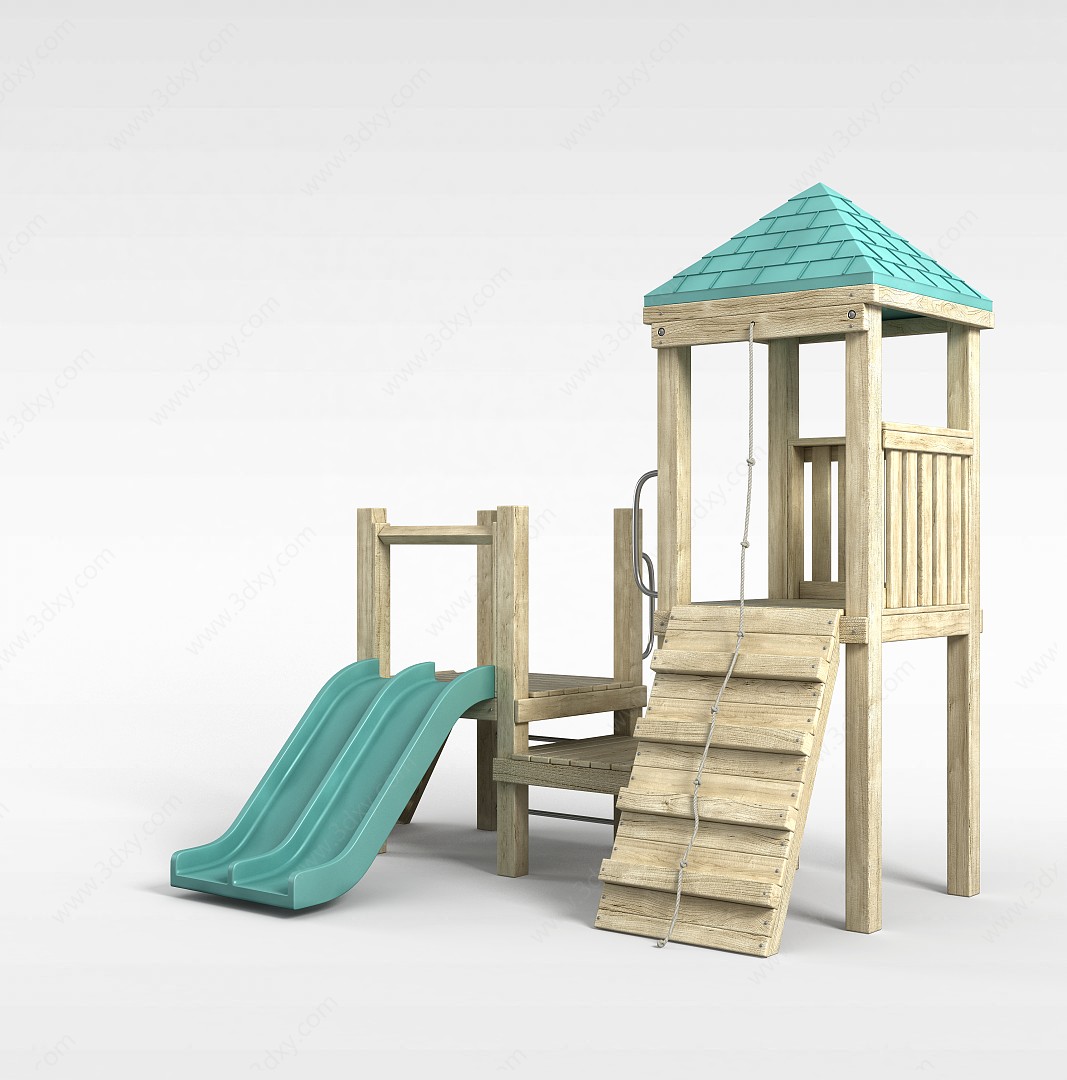 儿童木质滑梯3D模型