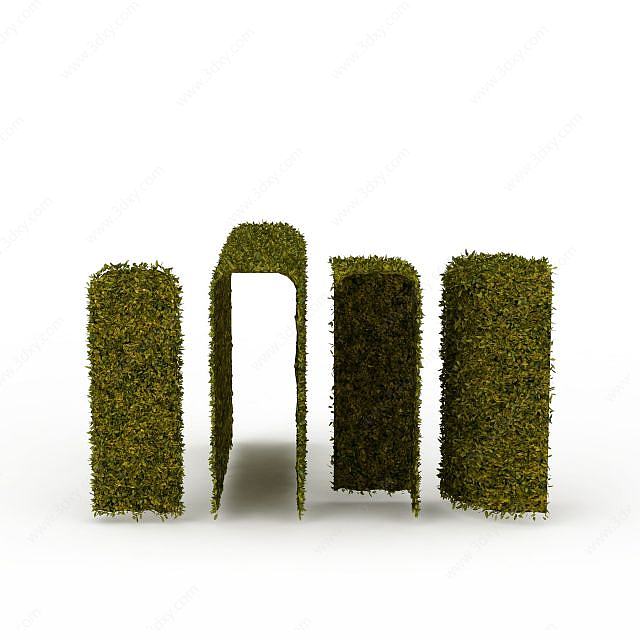 绿植围墙3D模型