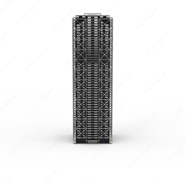 黑色高层建筑物3D模型