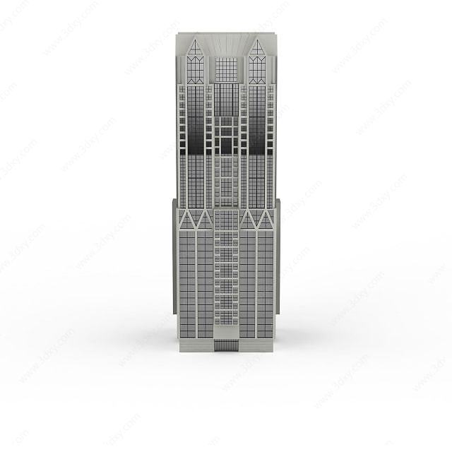 灰色建筑物3D模型