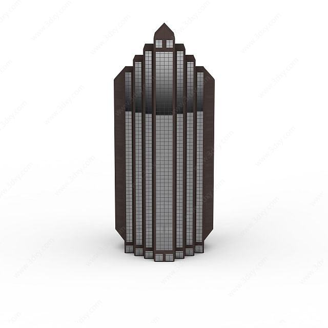 褐色异形大楼3D模型