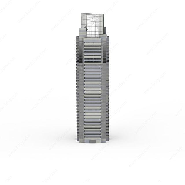 银灰色办公楼3D模型