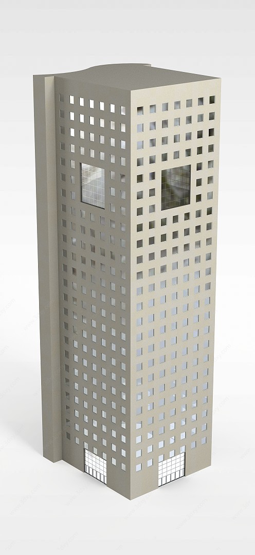 灰色办公大楼3D模型