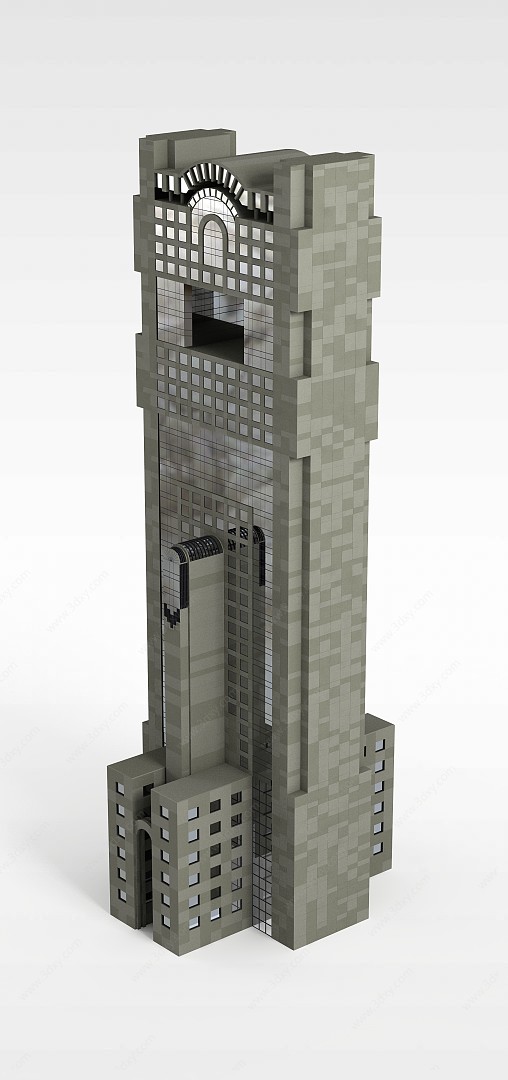 现代浅色高楼3D模型