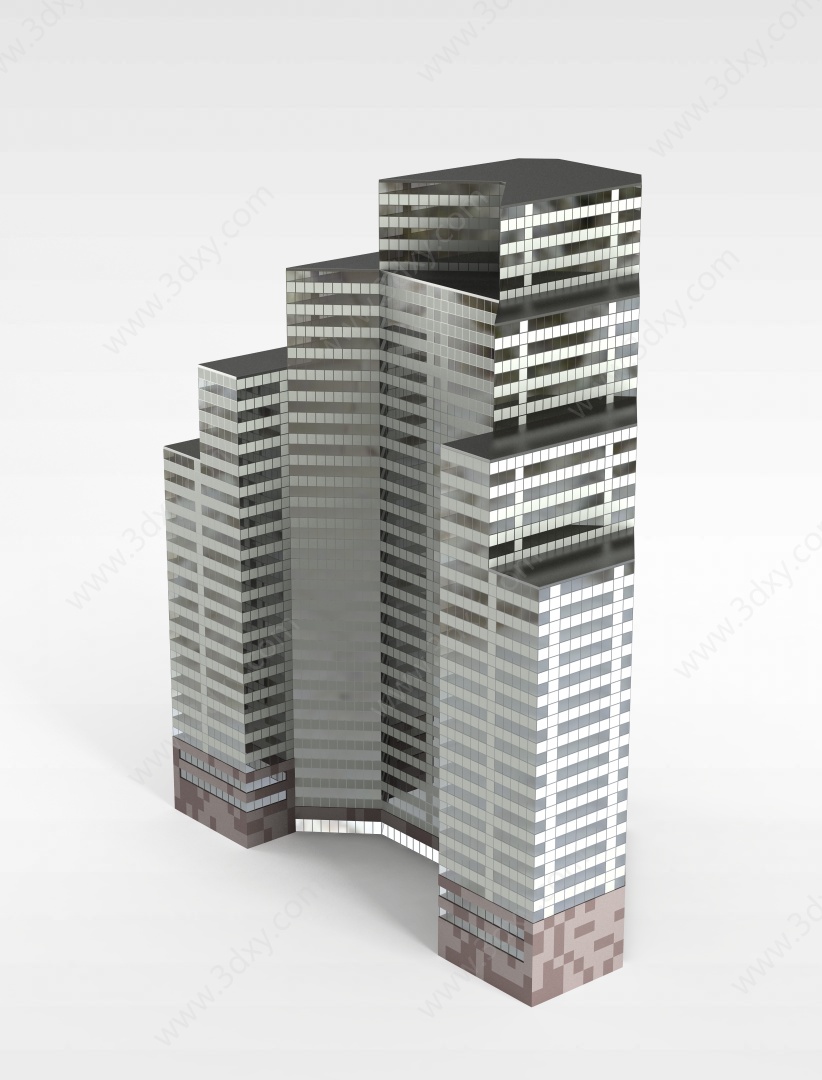 白色异形大厦3D模型