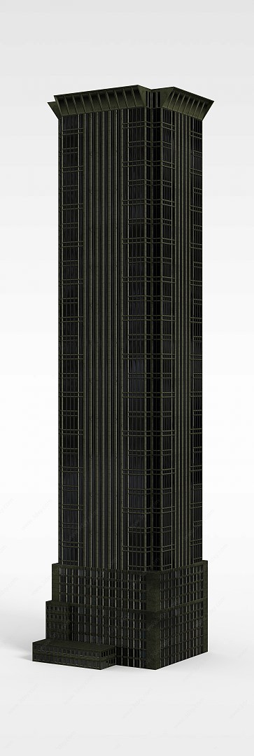黑色高层建筑3D模型