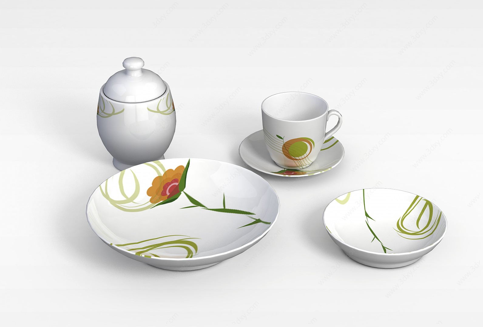 白陶瓷茶杯3D模型