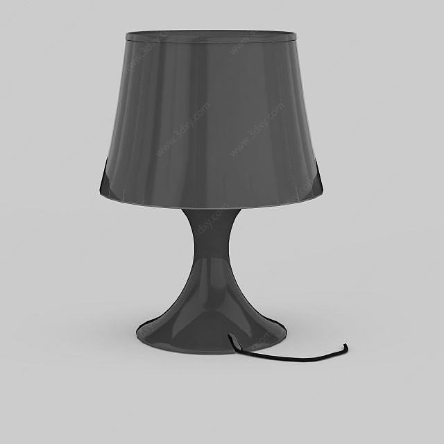 黑色灯罩台灯3D模型
