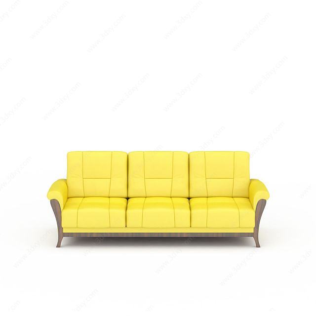 黄色沙发3D模型