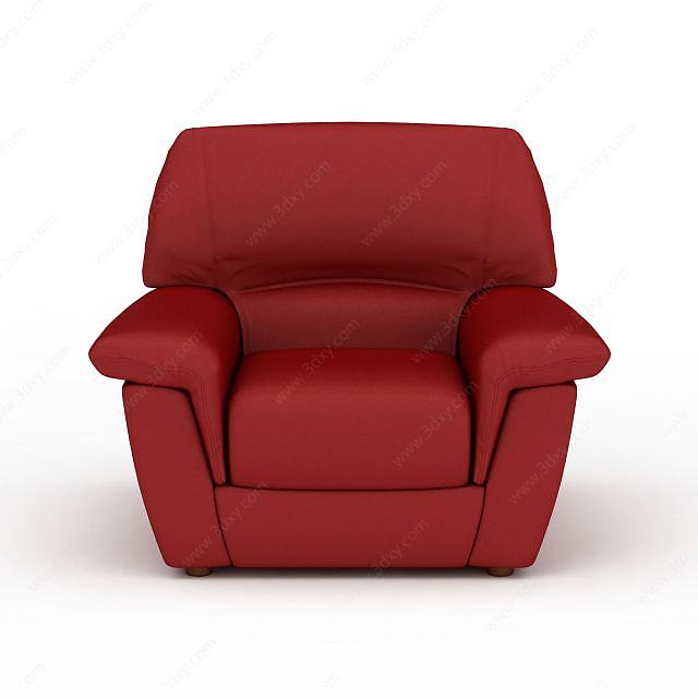 红色沙发3D模型