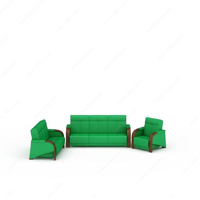 绿色沙发组合3D模型